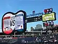 The guitar-shaped scoreboard