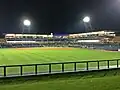 The grandstand at night