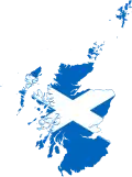 Map of Scotland coloured by its flag