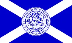 One of the two versions of the flag of Charlotte, used by the city government in an official matter.
