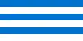 Flag of Tallinn, blue and white stripes.