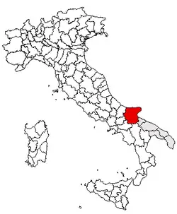 Location of Province of Foggia