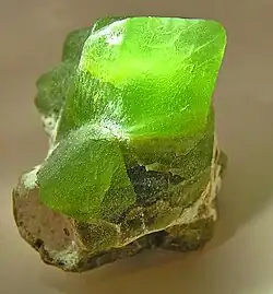 Bright green olivine from Pakistan