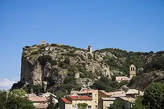 View of Mornas and its fort