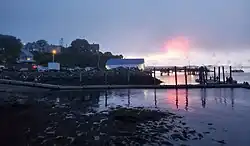 Many types of towns hold celebrations. This photo shows a fireworks display in America's most eastern town, Lubec, Maine, population 1,300.