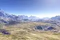 An example of a computer-generated, natural looking, static fractal landscape