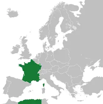 &nbsp;&nbsp;Metropolitan France &nbsp;&nbsp;Saar Protectorate