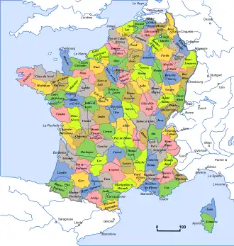 French departments in 1801