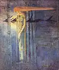 Graphic design influenced paintings in the works of Art Nouveau artists like Margaret MacDonald Mackintosh and her brother Frances Macdonald.
