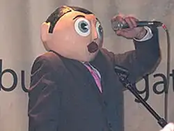 Sievey as Frank Sidebottom at the Bull and Gate, Kentish Town, London, in December 2006