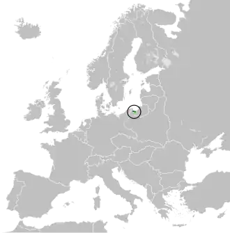 Location of the Free City of Danzig in 1930s Europe