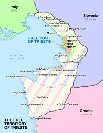 Location of Trieste