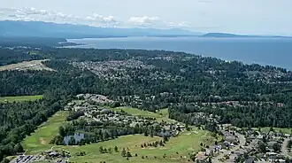 An aerial view of Qualicum Beach