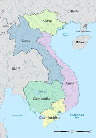 Location of French Indochina