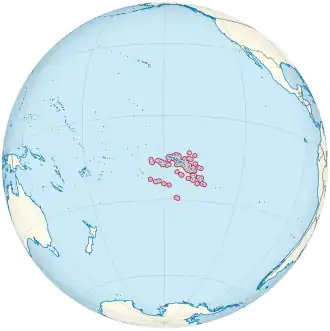 Location of French Polynesia
