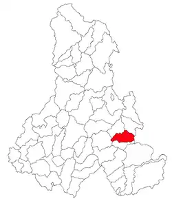 Location of Frumoasa, Harghita