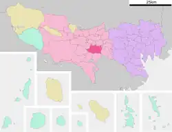 Location of Fuchū in Tokyo Metropolis