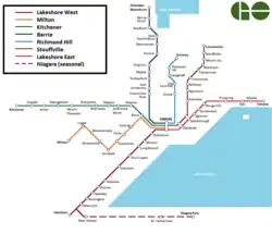 GO Train map