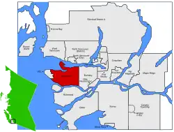 Location within Metro Vancouver in British Columbia, Canada