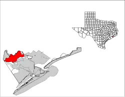 Location in Galveston County and  in the state of Texas