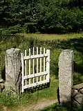 A typical gate in a garden or park.