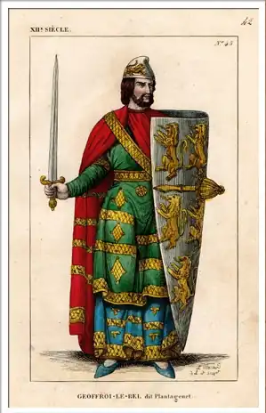 Geoffrey V Plantagenet, Count of Anjou, from a French engraving.