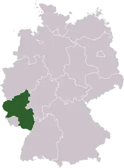 Position of the Rhineland-Palatinate within Germany