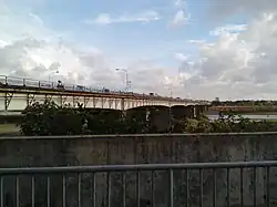 Gilbert Bridge spanning across the Padsan River in Laoag City, Ilocos Norte, Philippines