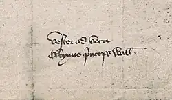 Owain Glyndŵr's signature