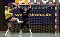 Handball goalkeeper (in black)