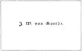 A plain visiting card with only a name (Johann Wolfgang von Goethe)