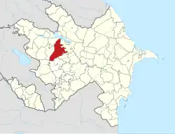Map of Azerbaijan showing Goranbay rayon