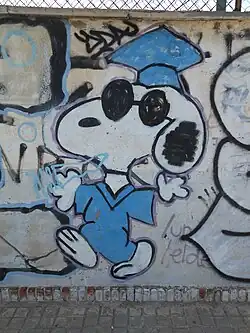 Street art of Snoopy in Barcelona