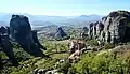 The Rousanou, the Nikolaos and the Grand Meteora monasteries.