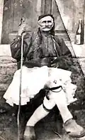 Old man wearing the fustanella in Arcadia, Greece (circa 1920s).