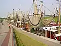 Shrimp cutters in the harbour