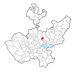 Location of Guadalajara within Jalisco
