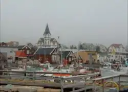 The town, harbour and church
