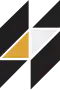 HHVM logo, featuring white uppercase "HHVM" letters on a black background, with stylized triangular geometric shapes on the left