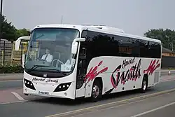 Howard Smith Coaches Volvo B12B with Plaxton Panther 2 bodywork in May 2013