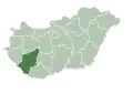 Map of Hungary highlighting Somogy County