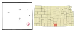 Location within Harper County and Kansas