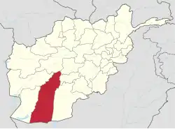 Map of Afghanistan with Helmand highlighted