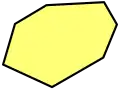 An irregular heptagon