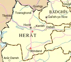 Detail map of Herat province