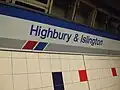 Platform signage in the Network Southeast style from the 1980s