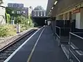 "Special use" platform 7 looking east. This track, AC electrified, is normally used by freight trains, and therefore sees no normal passenger use.