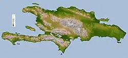 Topographic map of Hispaniola