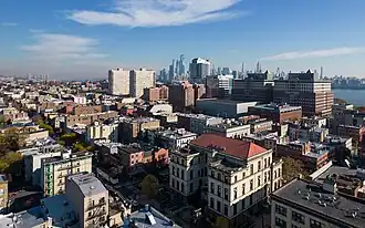 An aerial view of Hoboken