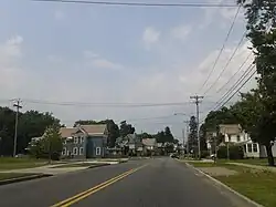 Houses at the edge of Fort Edward, near its border with Hudson Falls
